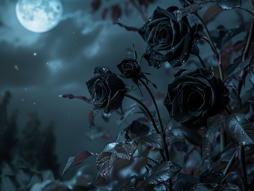 Midnight Rose Blooms