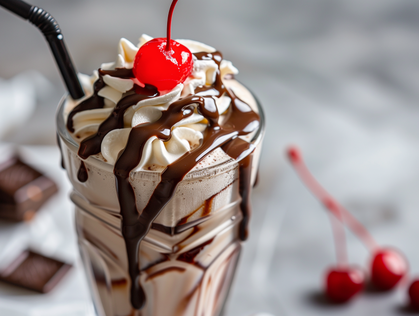 Milkshake Topped With Whipped Cream