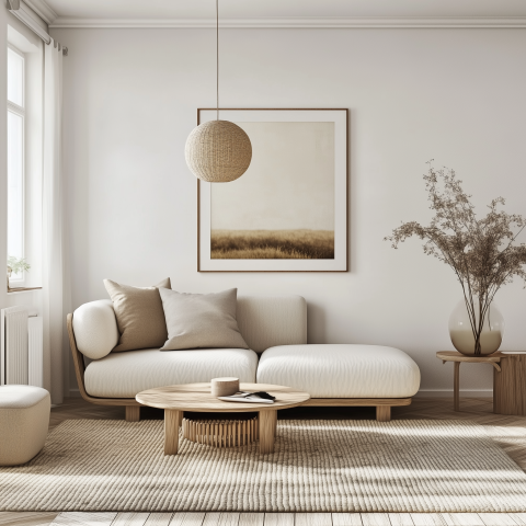 Minimalist Living Room with Natural Tones