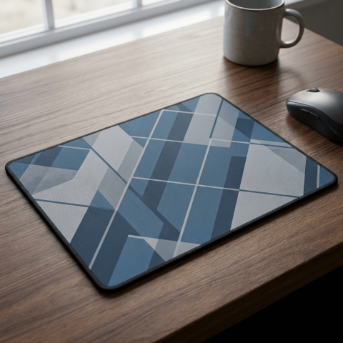 Modern Geometric Mouse Pad on Sleek Wooden Desk