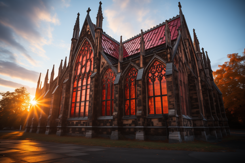 Modern Glass Building Entrance at Dusk