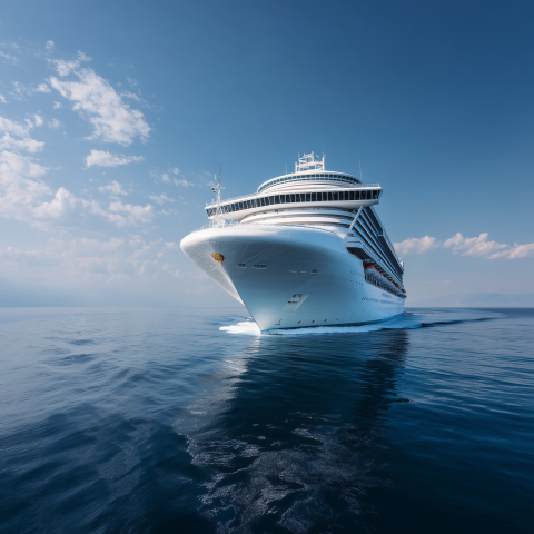 Modern Luxury Cruise Ship at Sea