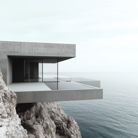 Modern Minimalist House Clinging to Cliffside