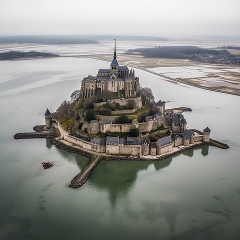 Mont Saint Michael at low tide