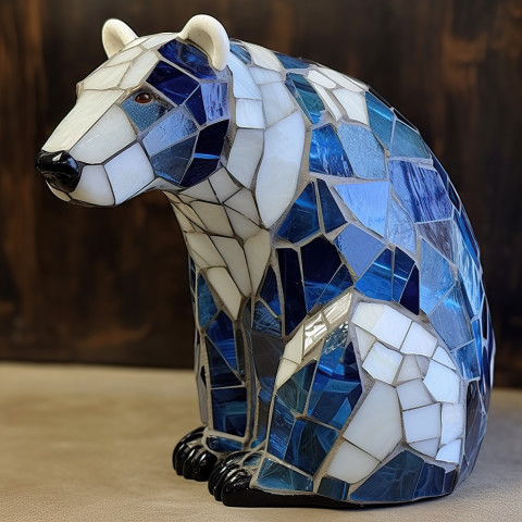 Mosaic Polar Bear Statue