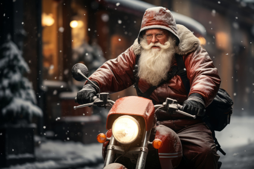 Motorcycle Santa Claus