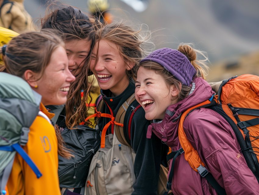Mountain Companions Teenagers Hiking