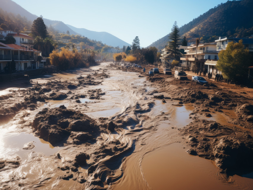 Mud slide in California