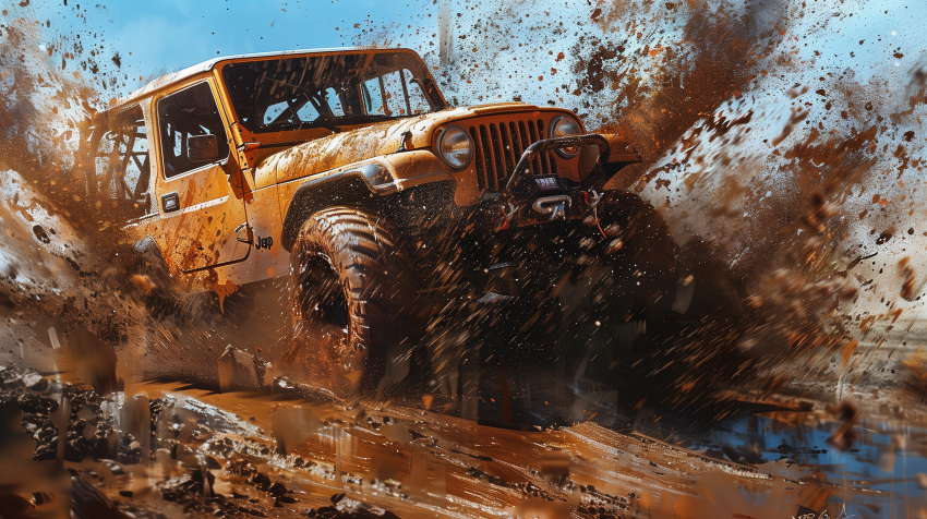 Mud Splattered Jeep Challenge