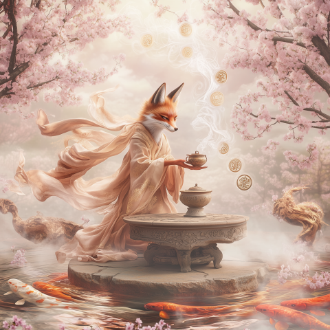 Mystical Fox Spirit Brewing Tea Ceremony