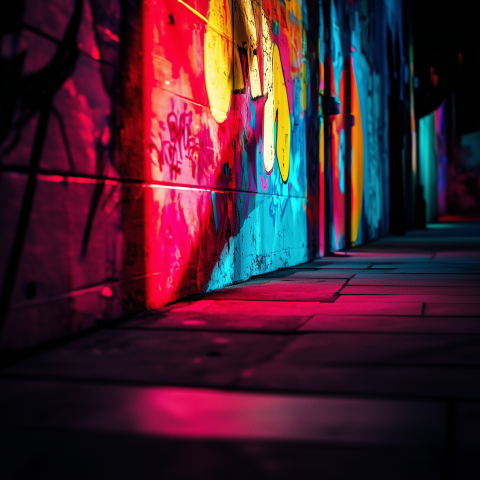 Neon Graffiti Alley with Vivid Colors