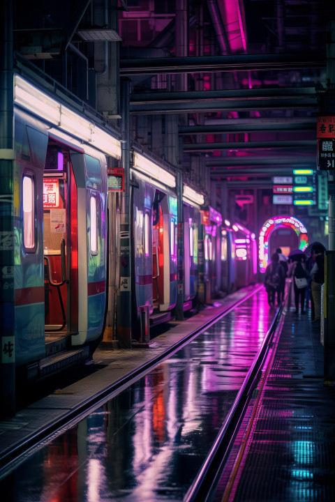 Neon Shibuya Station, Tokyo