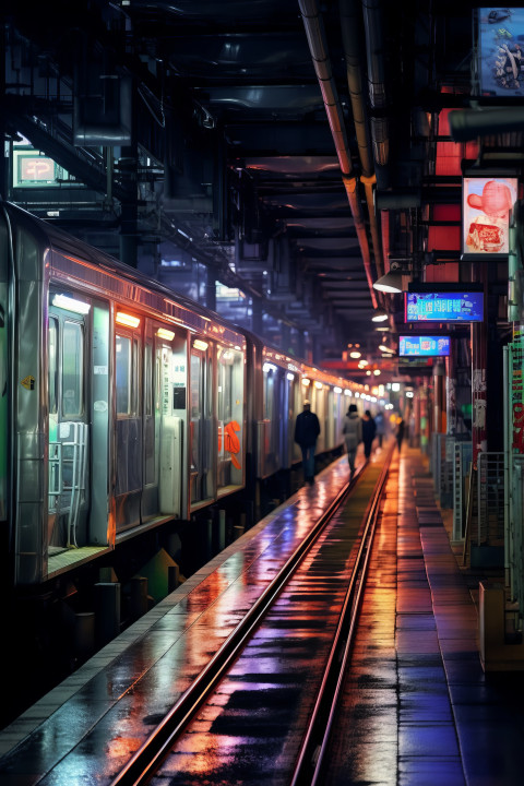 Neon Shibuya Station, Tokyo