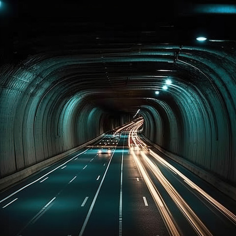 Night Traffic Tunnel