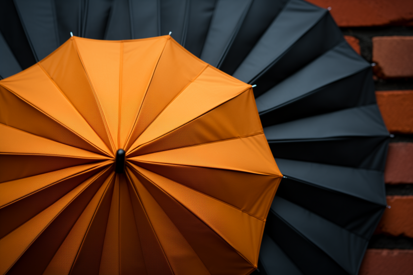 Orange and Black Umbrellas