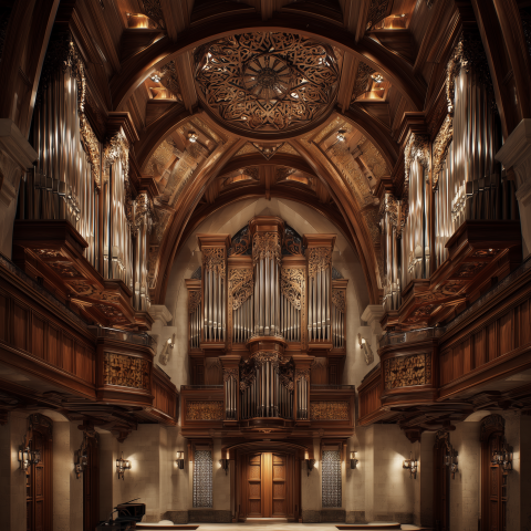 Ornate Pipe Organ in Grand Hall