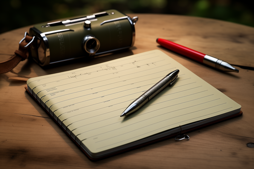 Outdoor Notebook and Camera with Pens