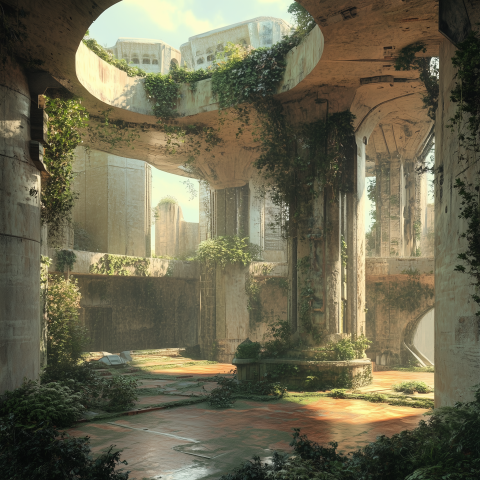 Overgrown Ruins of Futuristic City