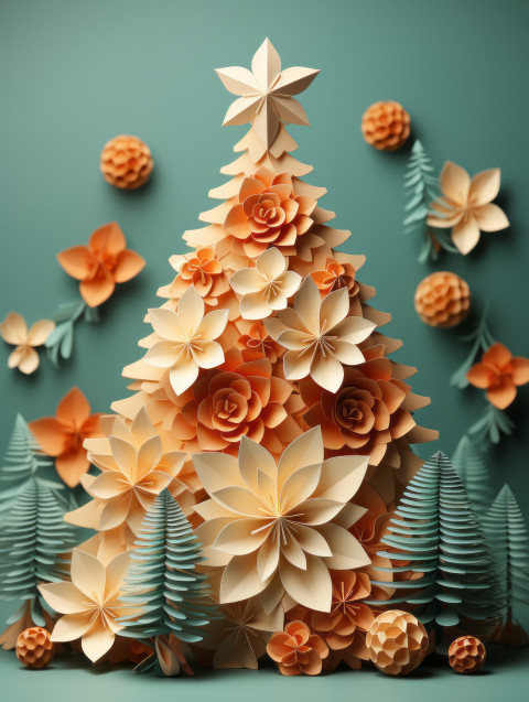 Paper art Christmas tree