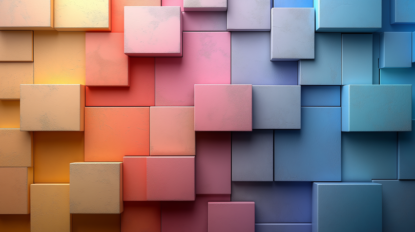 Pastel Colored Blocks in Geometric Arrangement