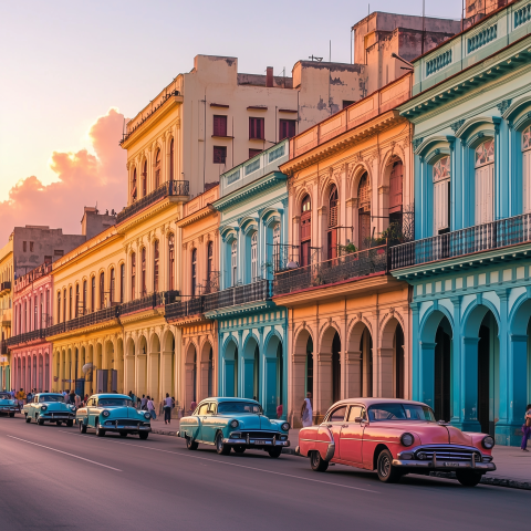 Pastel-Colored Buildings in Havana