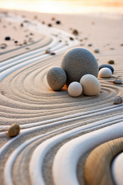Pebble art on the beach