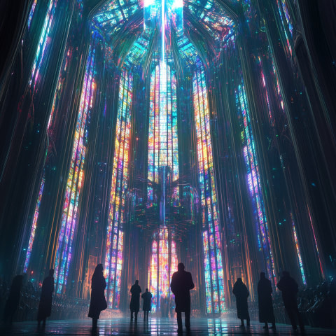 People in Cathedral of Light and Glass