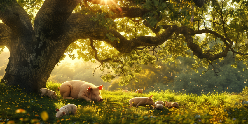 Piglets Shady Tree Napping