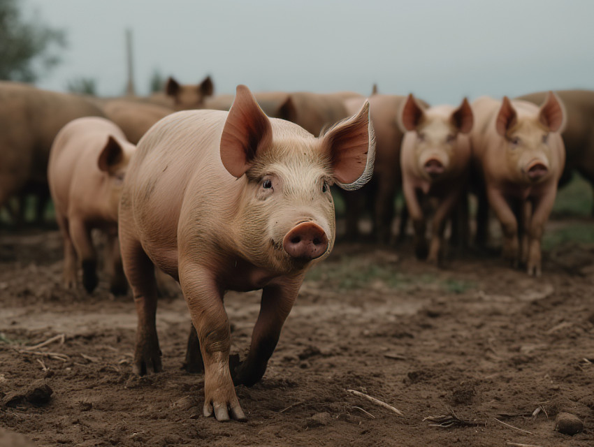 Pigs on a farm