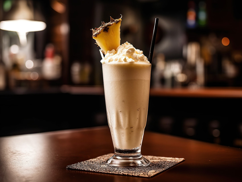 Piña Colada In Glass With Pineapple