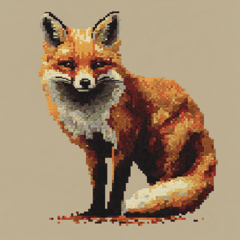 Pixel Art Illustration of a Fox