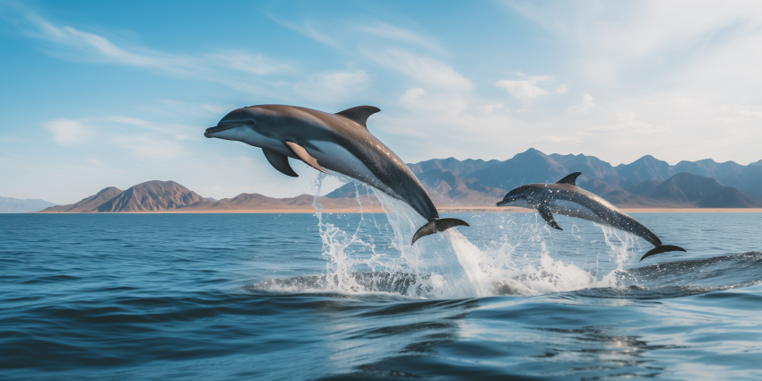 Playful Dolphins in the Ocean