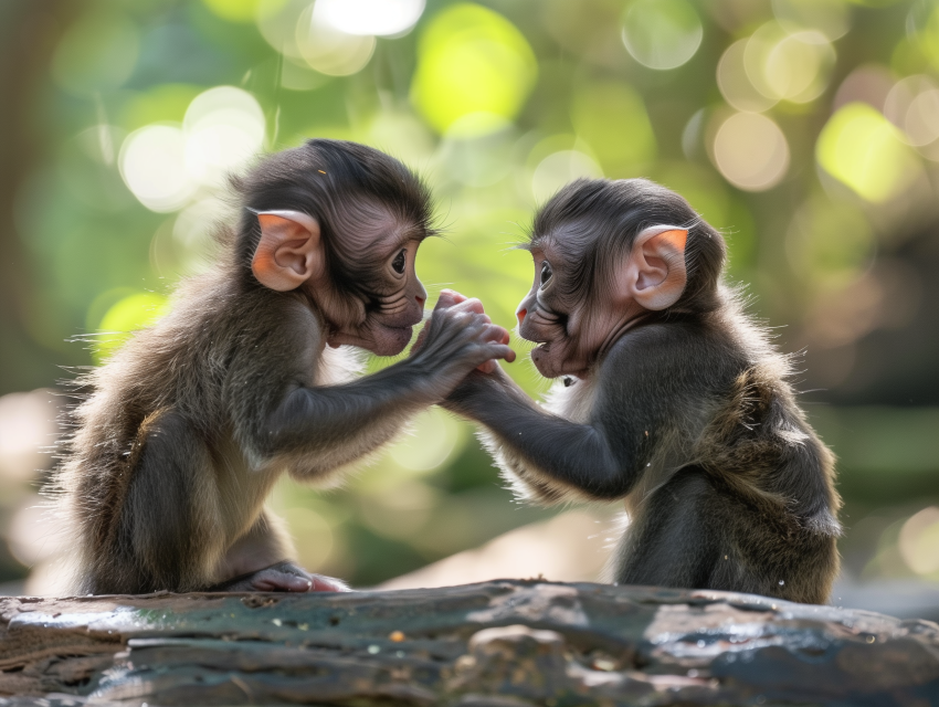 Playful interactions of baby animals