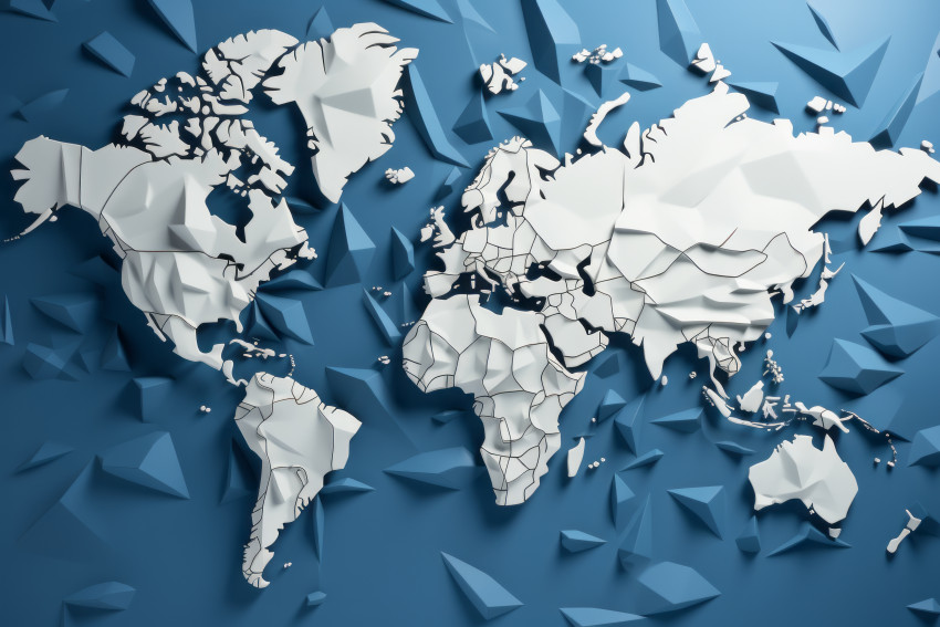 Polygon world map background