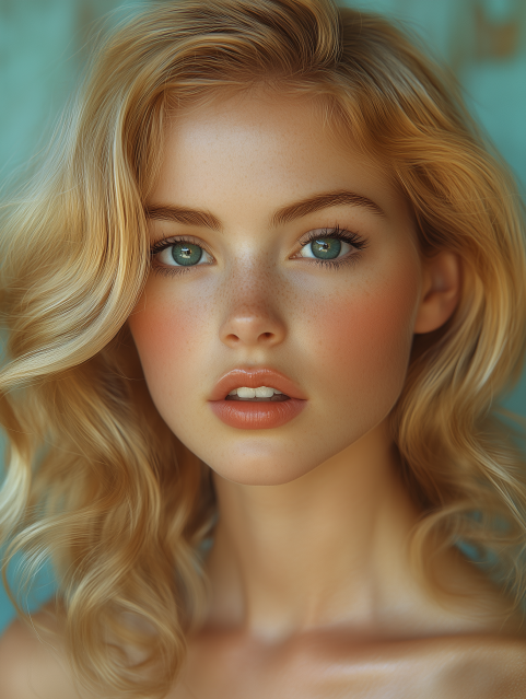 Portrait of a Young Woman with Soft Curls