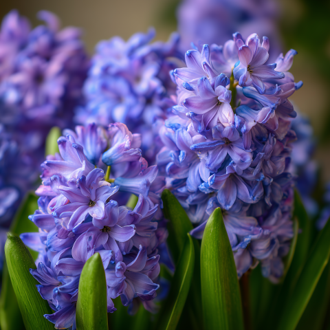 Purple Hyacinth Flowers in Bloom
