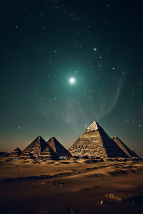 Pyramids at night