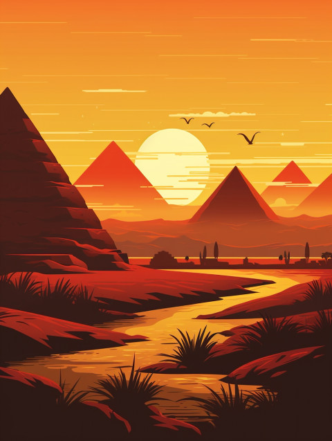Pyramids Travel Poster