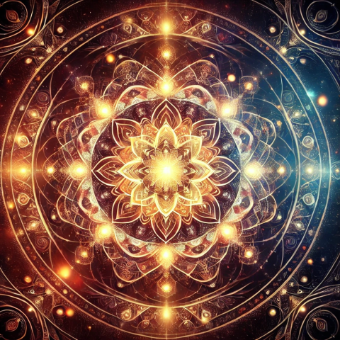 Radiant Cosmic Mandalas with Spiritual Geometry