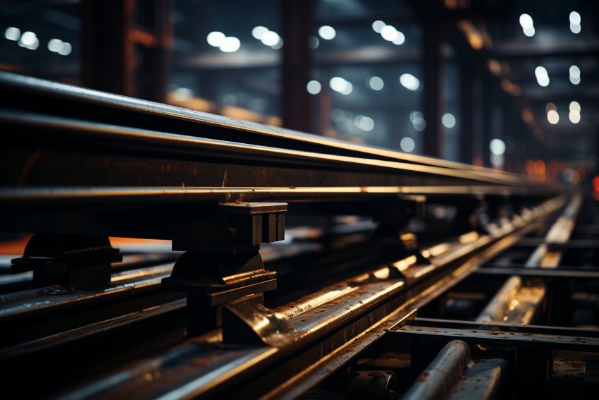 Rail Tracks Inside Metal Factory