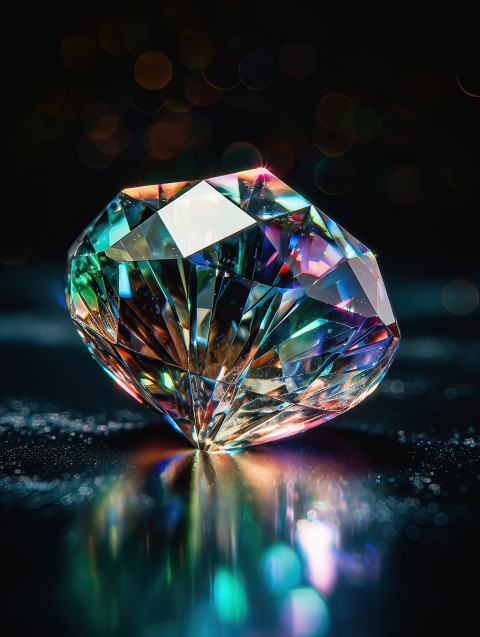 Colorful Rainbow Diamond Close-Up