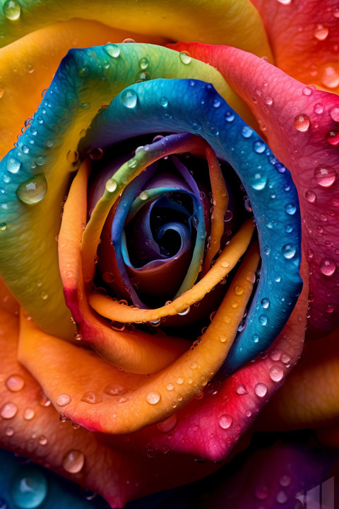 Rainbow Rose Flower Wallpaper