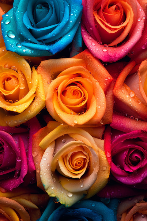 Rainbow Rose Flower Wallpaper