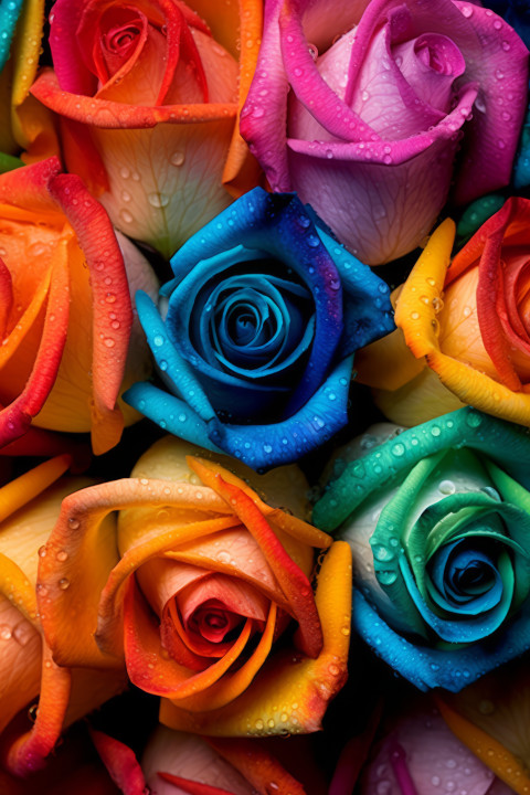 Rainbow Rose Flower Wallpaper