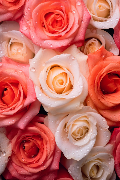 Red, White and Pink Roses Flower Wallpaper
