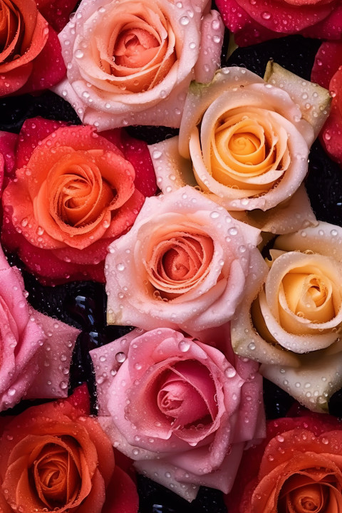 Red, White and Pink Roses Flower Wallpaper