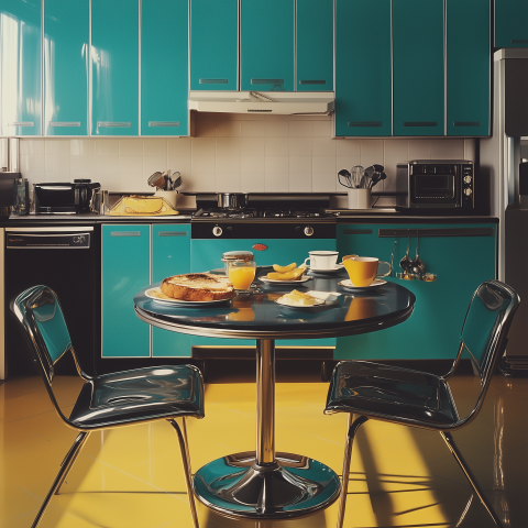 Retro Kitchen Breakfast Scene