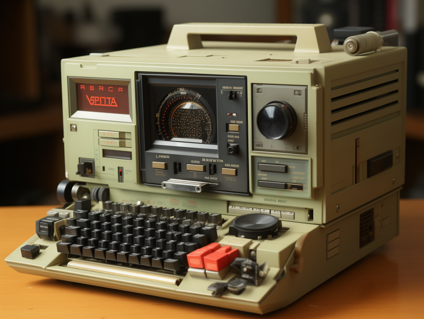 Retro Portable Computer with Control Dials