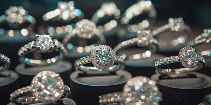 Rings on display with unique designs