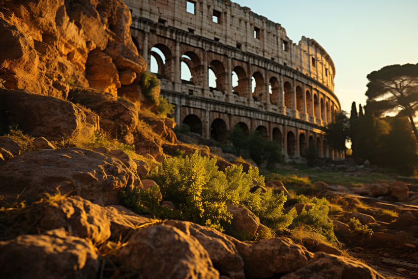 Ancient Roman Colosseum at Golden Hour
